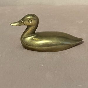 Vintage Mid Century Brass Duck Figurine Paperweight
